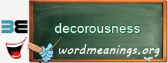 WordMeaning blackboard for decorousness